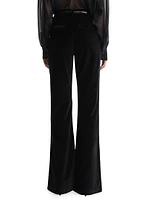 Isa Cotton-Blend Velvet Flared Pants