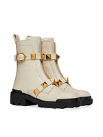 Roman Stud Calfskin Combat Boots