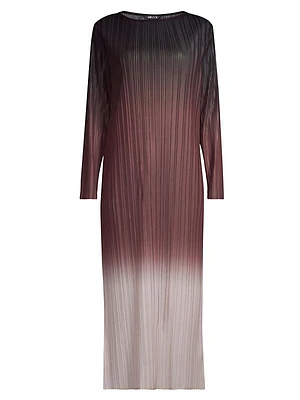 Ombré Pleated Midi-Dress