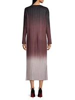 Ombré Pleated Midi-Dress