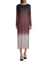 Ombré Pleated Midi-Dress