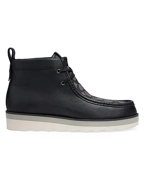 C-Logo Leather Chukka Boots