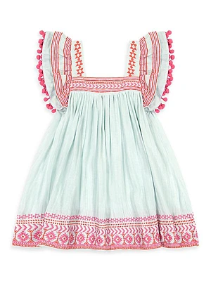 Little Girl's & Girl's Serena Pom-Pom Dress