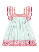 Little Girl's & Girl's Serena Pom-Pom Dress