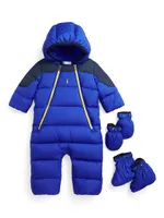 Baby Boy's Down Puffer Snowsuit