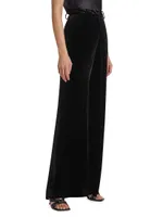 Pilar Velvet Wide-Leg Pants