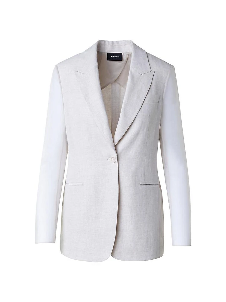 Tiziano Single-Breasted Linen Jacket