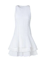 Transparent Grid Organza Cotton-Blend Dress