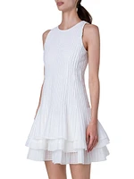 Transparent Grid Organza Cotton-Blend Dress