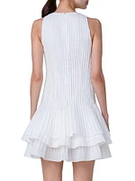 Transparent Grid Organza Cotton-Blend Dress