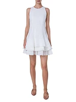 Transparent Grid Organza Cotton-Blend Dress