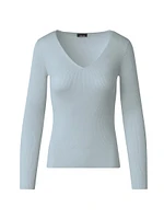 Silk-Cotton V-Neck Sweater