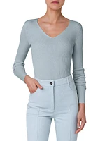 Silk-Cotton V-Neck Sweater