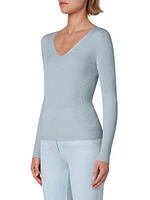 Silk-Cotton V-Neck Sweater