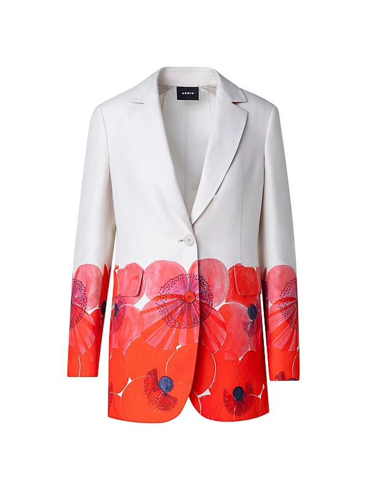 Alvina Cotton-Silk Single-Breasted Blazer