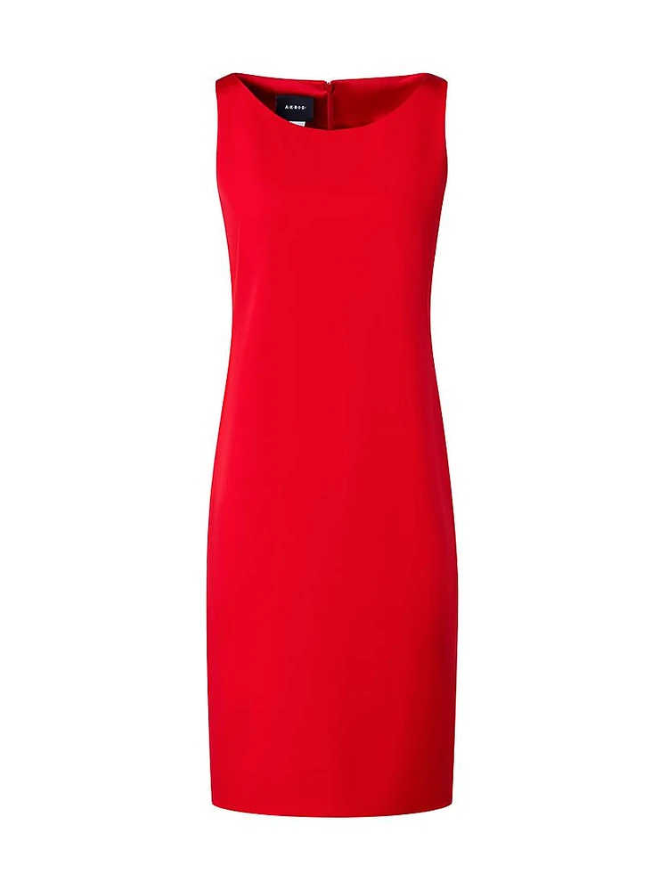 Boatneck Silk Sheath Dress