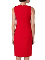 Boatneck Silk Sheath Dress