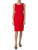 Boatneck Silk Sheath Dress