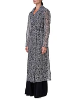 Iman Silk-Blend Organza Long Coat