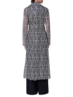 Iman Silk-Blend Organza Long Coat