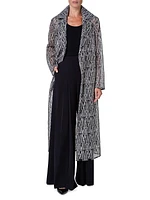 Iman Silk-Blend Organza Long Coat