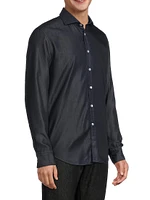 Denim Button-Up Sport Shirt