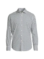 Geo Square Print Sport Shirt