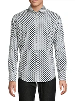 Geo Square Print Sport Shirt