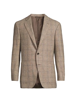 Kei Plaid Wool-Cashmere Sportcoat