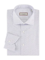 Modern-Fit Grid Print Dress Shirt