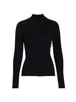 Rib-Knit Mock Turtleneck Top