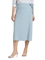 Wrap Wool Midi-Skirt