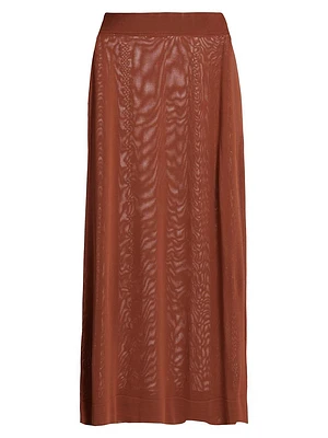 Sheer A-Line Midi-Skirt