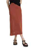 Sheer A-Line Midi-Skirt