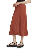 Sheer A-Line Midi-Skirt