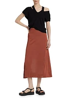 Sheer A-Line Midi-Skirt