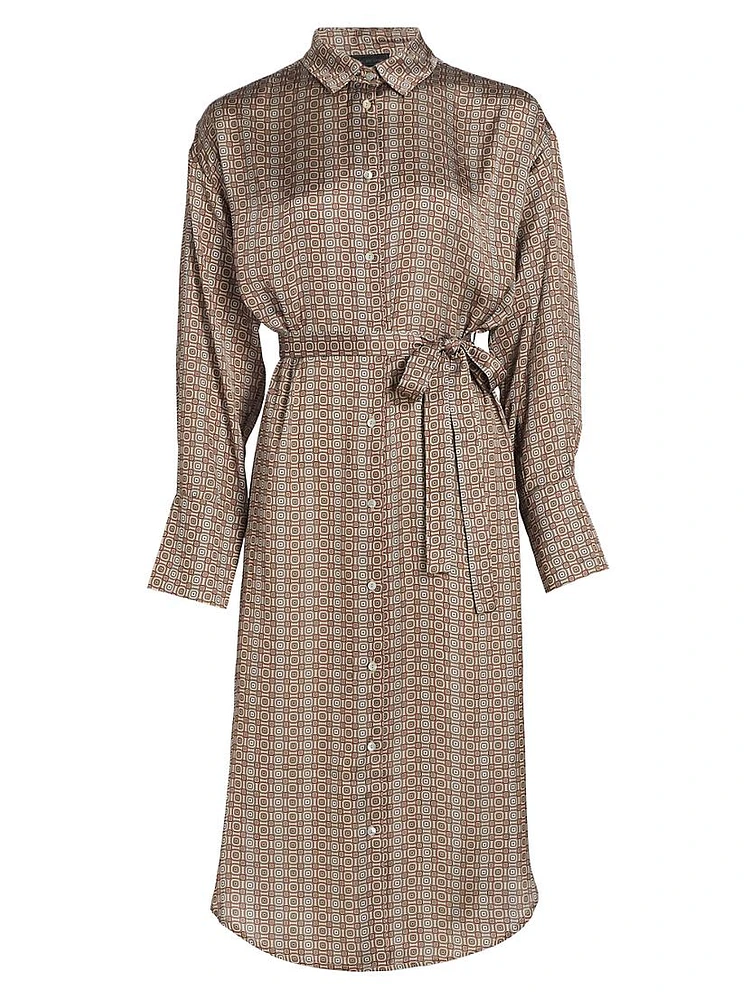 COLLECTION Printed Satin Shirtdress