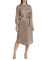 COLLECTION Printed Satin Shirtdress