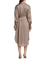 COLLECTION Printed Satin Shirtdress