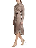 COLLECTION Printed Satin Shirtdress