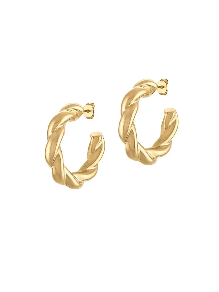 18K Gold-Filled Twist Hoop Earrings