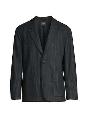 Wool Flannel Pinstripe Blazer