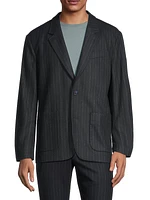 Wool Flannel Pinstripe Blazer