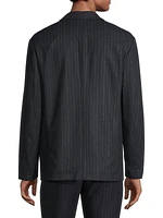 Wool Flannel Pinstripe Blazer