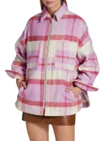 Ophelia Wool-Blend Plaid Shirt Jacket