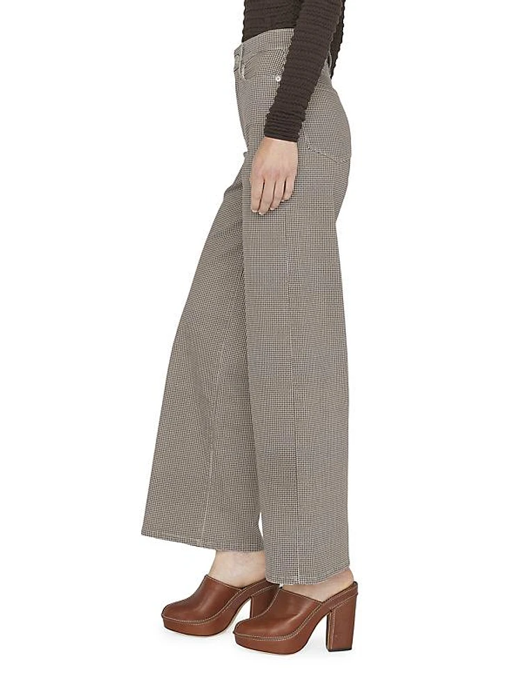 Le Palazzo Herringbone Cotton-Blend Wide-Leg Pants