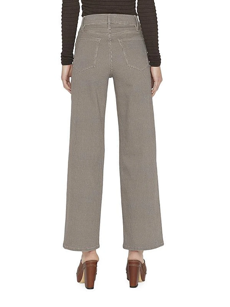 Le Palazzo Herringbone Cotton-Blend Wide-Leg Pants