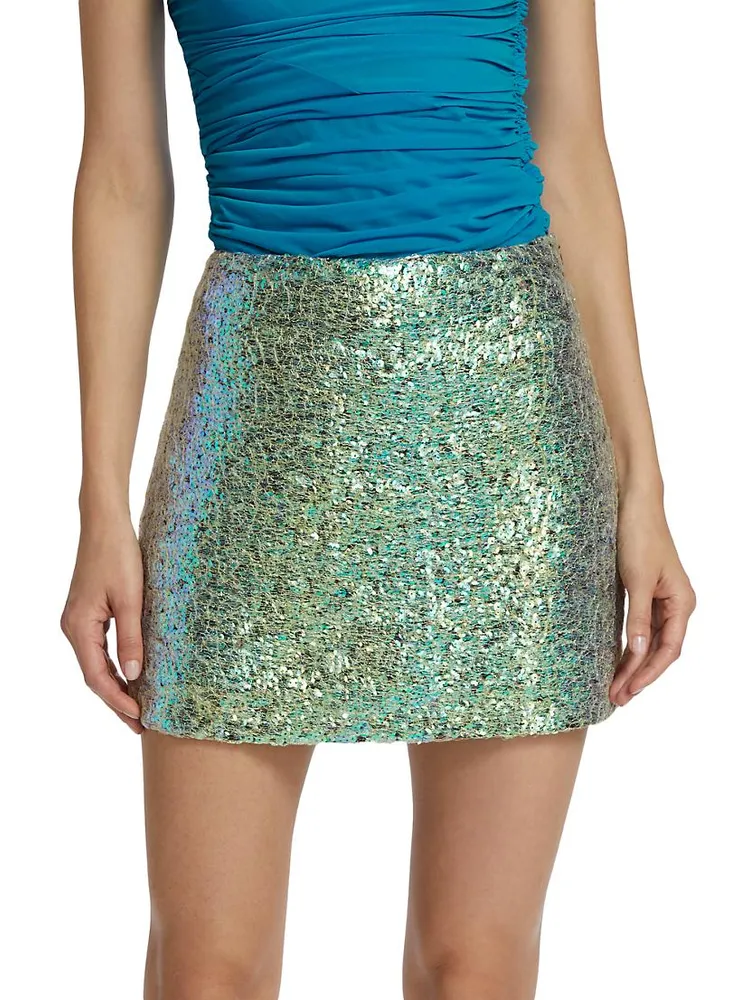 Sequined A-Line Mini Skirt