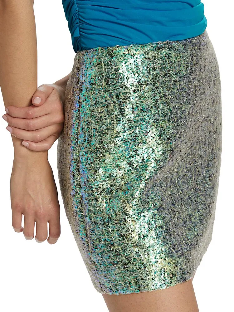 Sequined A-Line Mini Skirt