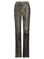 Leather Distressed Pants